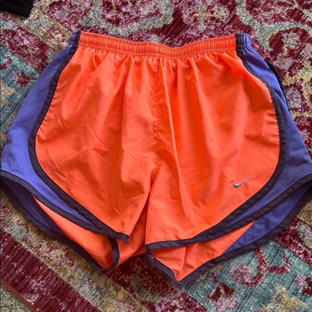 Nike Bright Orange and Purple Running Shorts